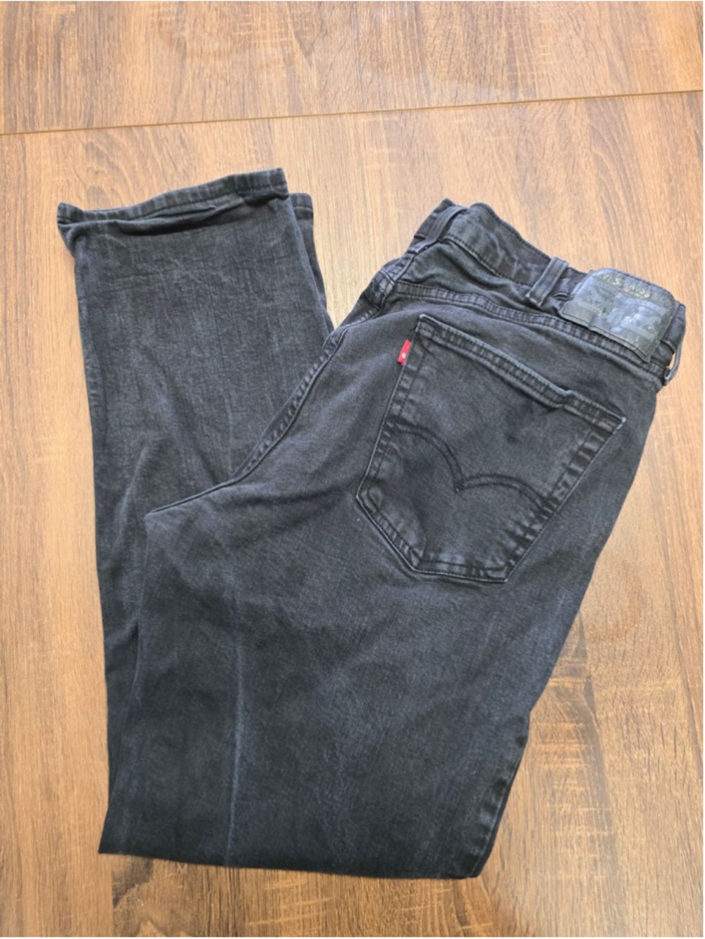 Men's Levi's Straight Leg Jeans Black Size 38x32